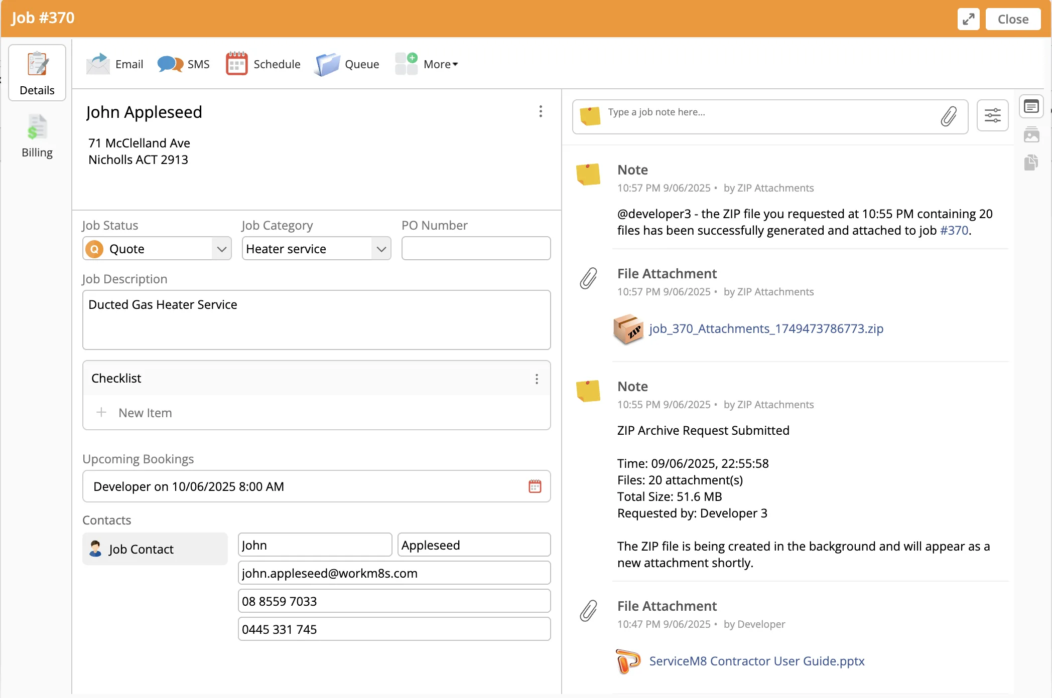 ZIP Attachments add-on user interface, screenshot 5